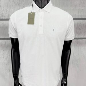ALLSAINTS Polo Yaka Beyaz İthal İnterlog Kumaş