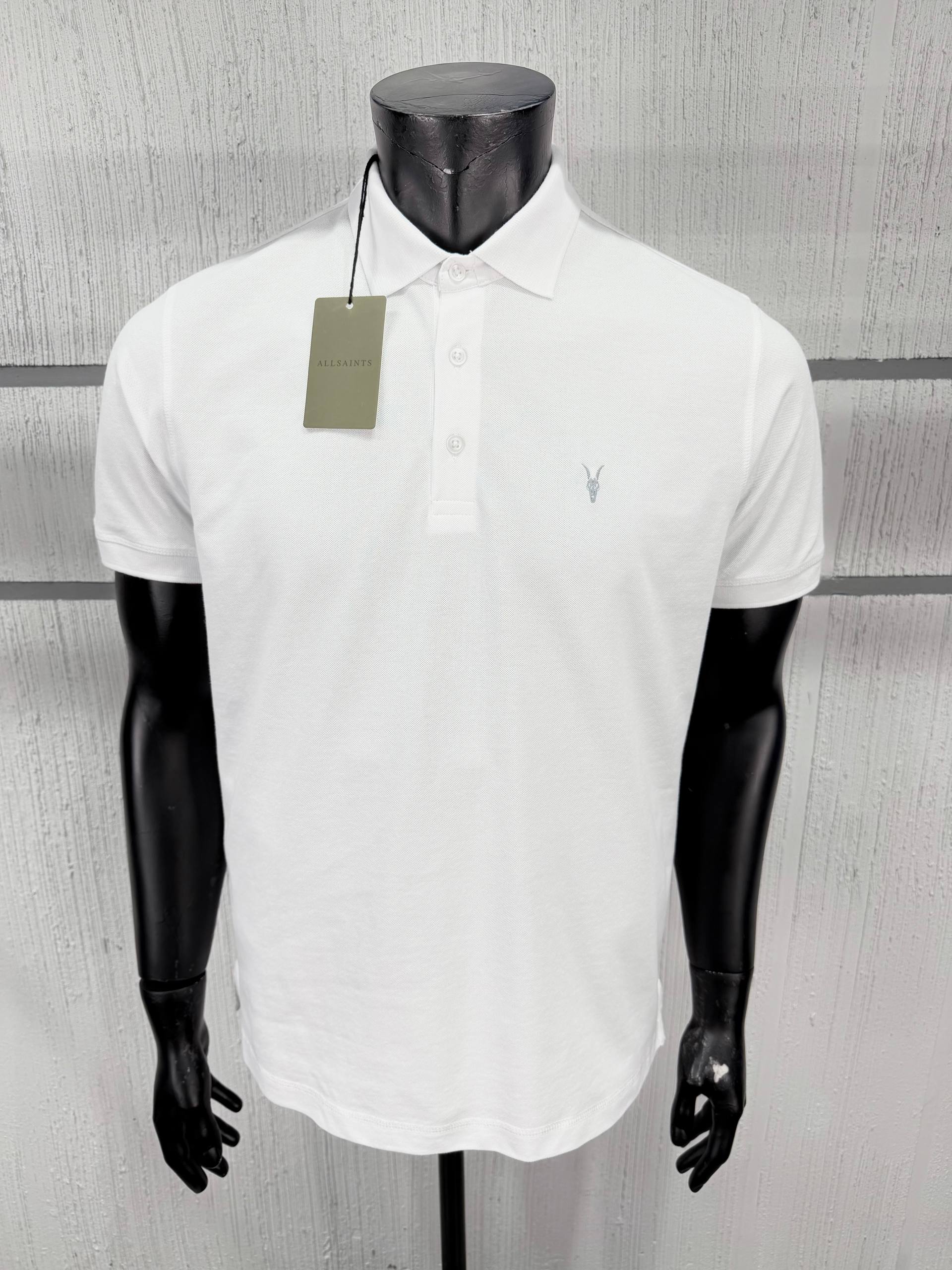 ALLSAINTS Polo Yaka Beyaz İthal İnterlog Kumaş