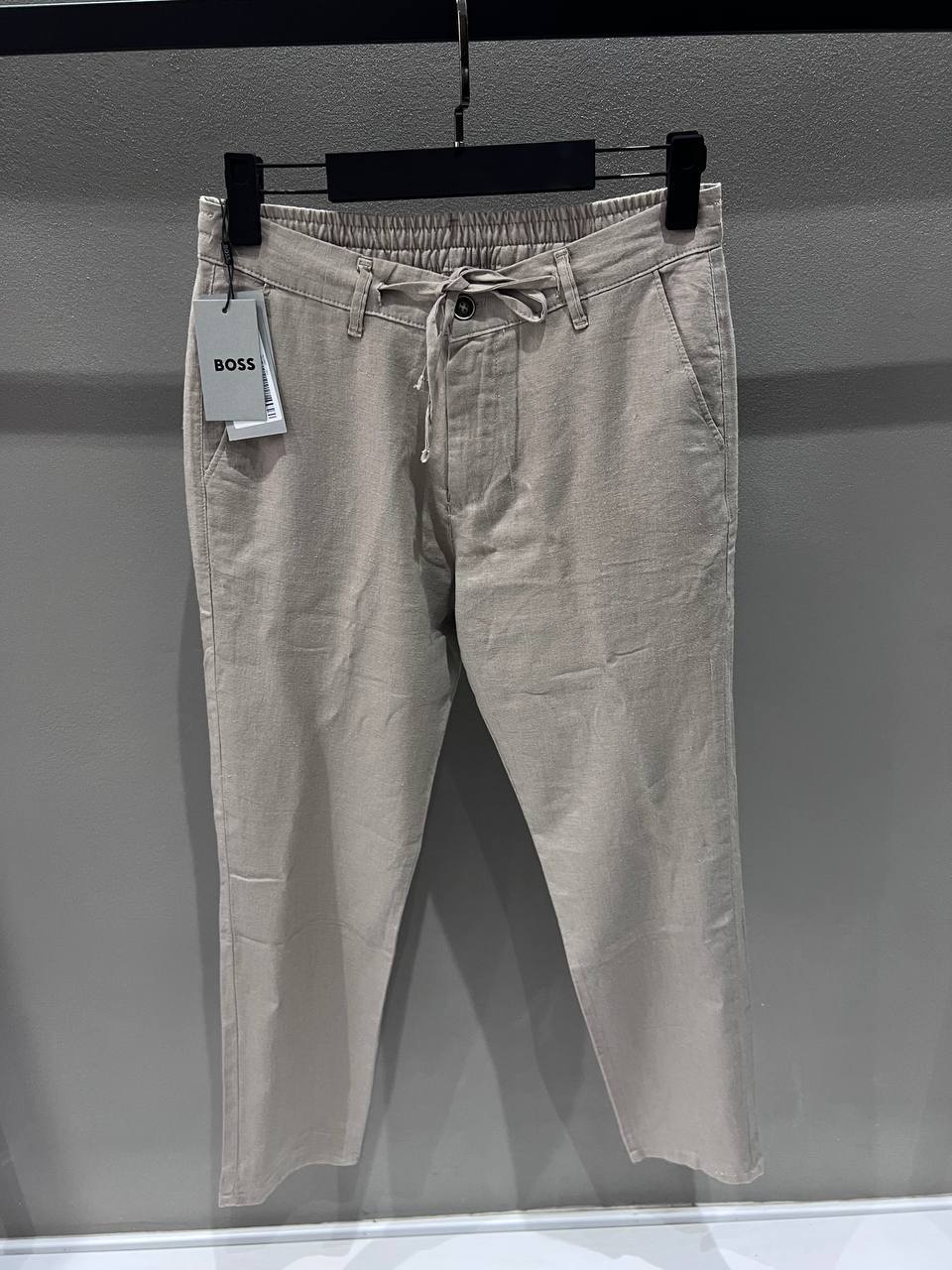 Boss Ham Keten Taş Renk Jogger Pantolon