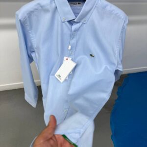 Lacoste İthal Polyemit Buz Mavi Slimfit Gömlek
