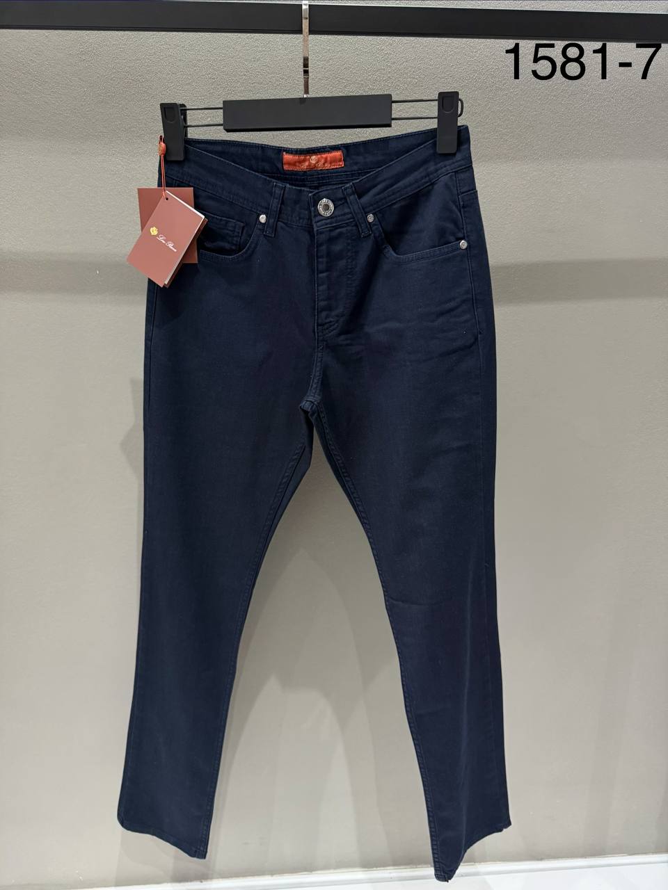 Loro Piana Lacivert İthal Kumaş Beş Cep ince Kot Pantolon