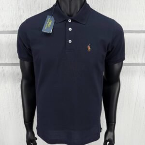PRL Göğsü Nakli İthal Kumaş Lacivert Renk Polo Yaka Tişört