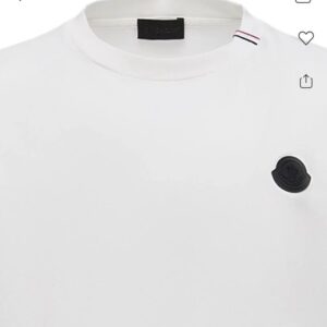 Moncler İthal Kumaş Beyaz Renk Yaka Tişört