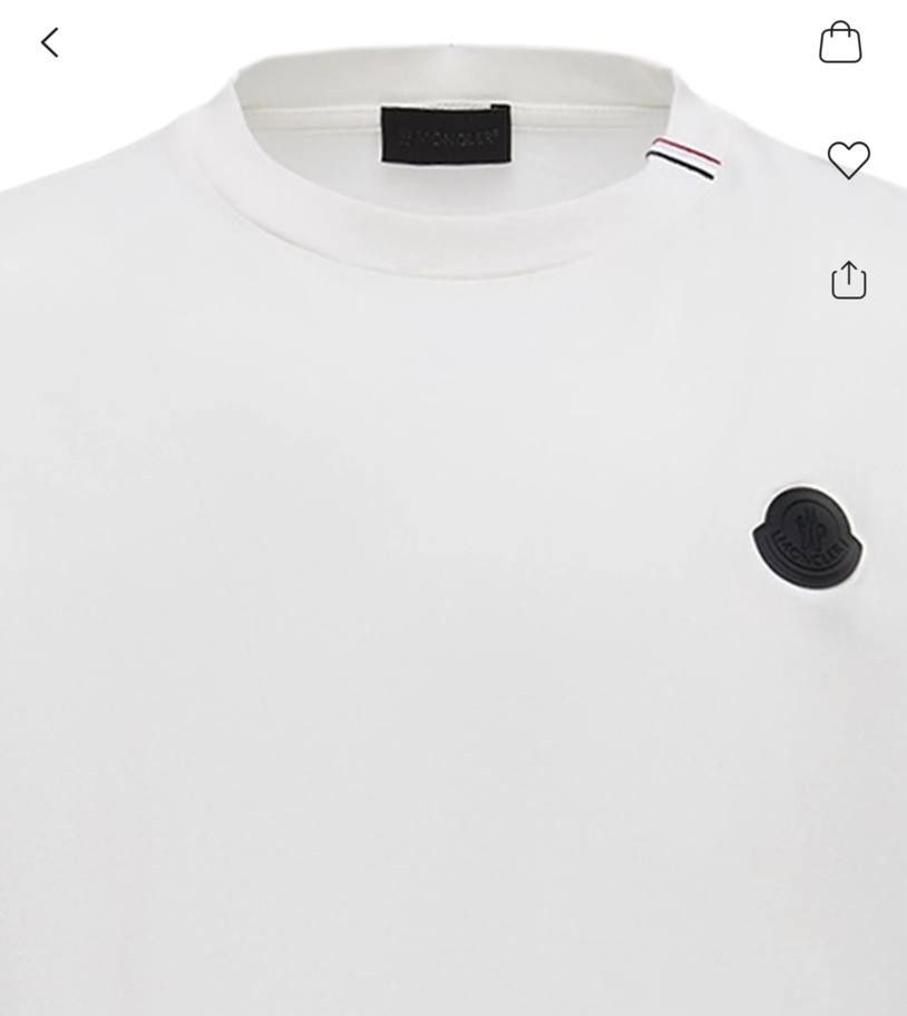 Moncler İthal Kumaş Beyaz Renk Yaka Tişört