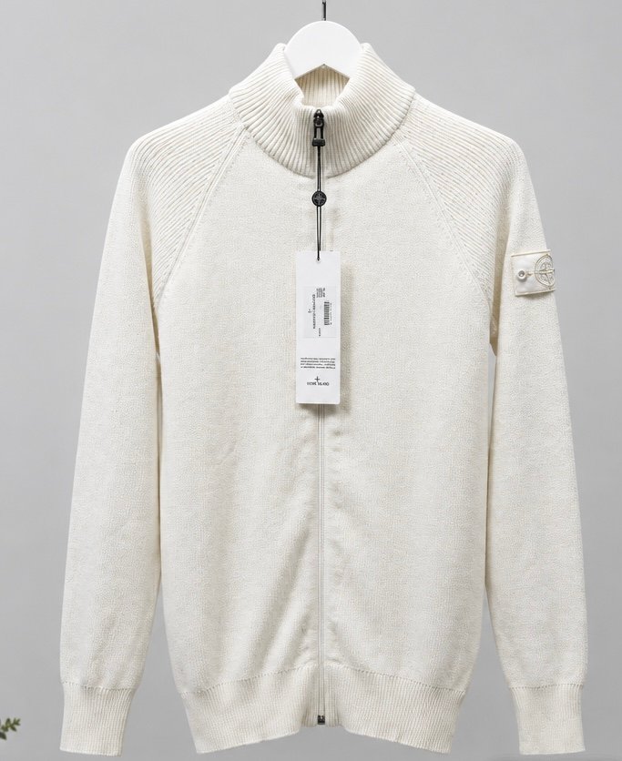 Stone Island Tam Femuarlı Hırka Beyaz Renk