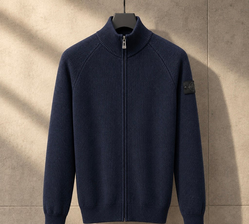 Stone Island Tam Femuarlı Hırka Siyah Renk