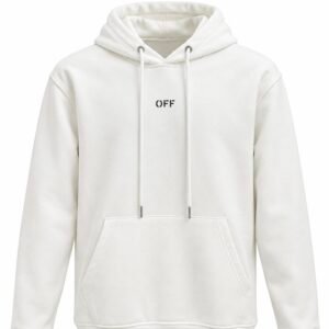 Off White Kapüşonlu Özel Baskı Beyaz Renk