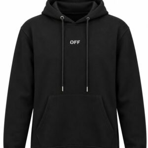 Off White Kapüşonlu Özel Baskı Siyah Renk